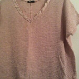 Cotton Linen top pink Made In Italy